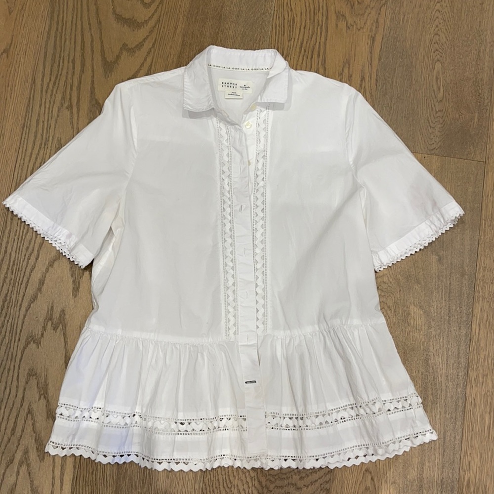 Kate Spade Cotton Embroidered Blouse / S